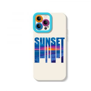Vibrant Ocean Sunset Silicone Case for Apple iPhone Series