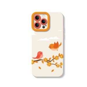 Chirpy Joy Bird Blossom Silicone Case for Apple iPhone Series
