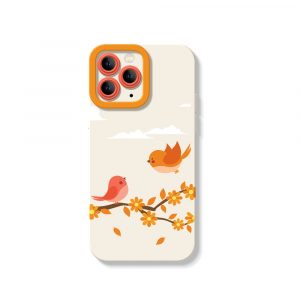 Chirpy Joy Bird Blossom Silicone Case for Apple iPhone Series