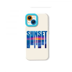 Vibrant Ocean Sunset Silicone Case for Apple iPhone Series