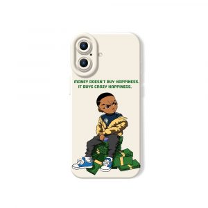 Street Style Swagger: Hustle & Stacks Silicone Case for Apple iPhone Series - iPhone 17, White