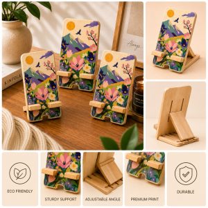 Alpine Garden Wooden Phone Stand