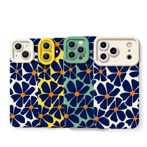 Bold Blossom Midnight: Silicone Case for Apple iPhone Series