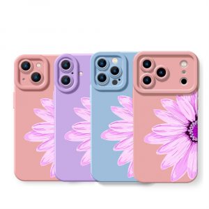 Blossom Bliss Pastel Pink Floral Silicone Case for Apple iPhone Series