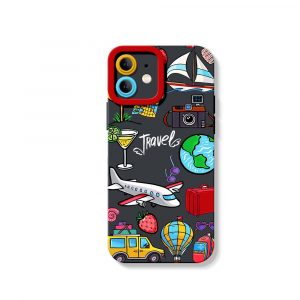 Awaits Travel Icons Silicone Case for Apple iPhone Series