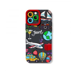 Awaits Travel Icons Silicone Case for Apple iPhone Series