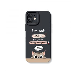 Energy Saving Cat Vibes Silicone Case for Apple iPhone Series