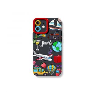 Awaits Travel Icons Silicone Case for Apple iPhone Series