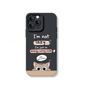 Energy Saving Cat Vibes Silicone Case for Apple iPhone Series