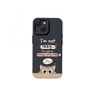 Energy Saving Cat Vibes Silicone Case for Apple iPhone Series