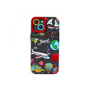 Awaits Travel Icons Silicone Case for Apple iPhone Series