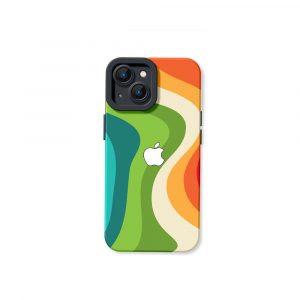 Retro Wave Vibrant Flow Silicone Case for Apple iPhone Series
