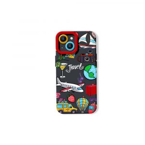 Awaits Travel Icons Silicone Case for Apple iPhone Series