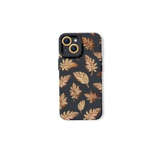 Elegant Autumn Leaf Print Silicone Case for Apple iPhone Series