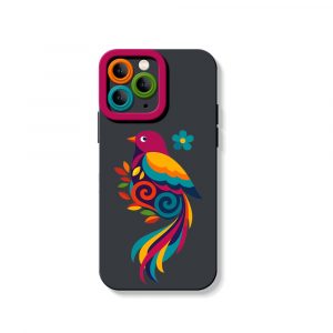 Vibrant Feathered Fantasy Silicone Case for Apple iPhone Series