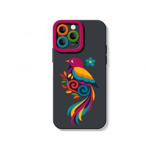 Vibrant Feathered Fantasy Silicone Case for Apple iPhone Series