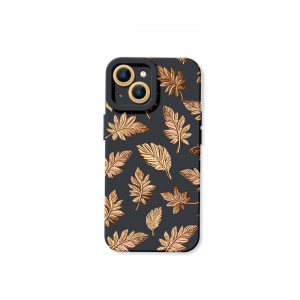 Elegant Autumn Leaf Print Silicone Case for Apple iPhone Series