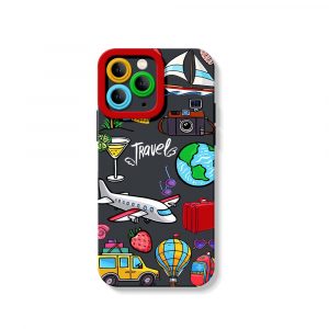 Awaits Travel Icons Silicone Case for Apple iPhone Series