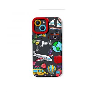 Awaits Travel Icons Silicone Case for Apple iPhone Series