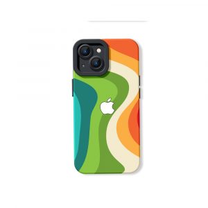 Retro Wave Vibrant Flow Silicone Case for Apple iPhone Series