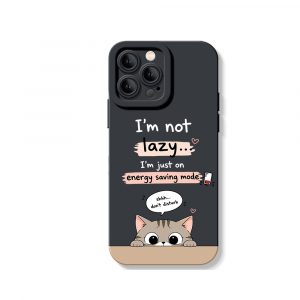 Energy Saving Cat Vibes Silicone Case for Apple iPhone Series