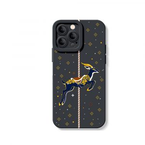 Starry Night Carousel Deer Silicone Case for Apple iPhone Series