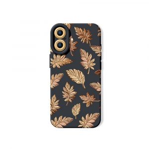 Elegant Autumn Leaf Print Silicone Case for Apple iPhone Series
