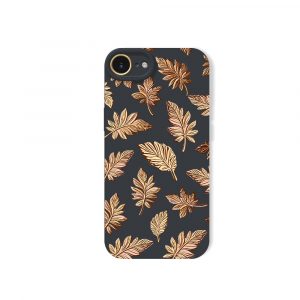 Elegant Autumn Leaf Print Silicone Case for Apple iPhone Series