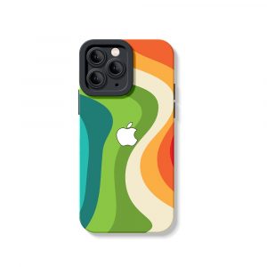 Retro Wave Vibrant Flow Silicone Case for Apple iPhone Series