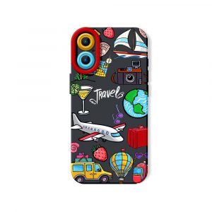 Awaits Travel Icons Silicone Case for Apple iPhone Series