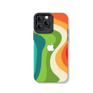 Retro Wave Vibrant Flow Silicone Case for Apple iPhone Series