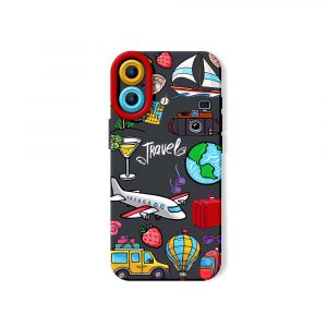 Awaits Travel Icons Silicone Case for Apple iPhone Series