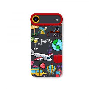 Awaits Travel Icons Silicone Case for Apple iPhone Series