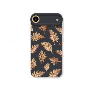 Elegant Autumn Leaf Print Silicone Case for Apple iPhone Series