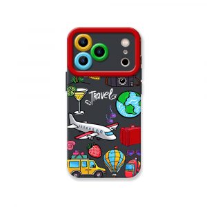 Awaits Travel Icons Silicone Case for Apple iPhone Series