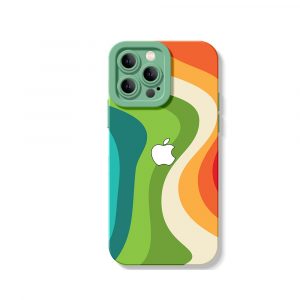 Retro Wave Vibrant Flow Silicone Case for Apple iPhone Series