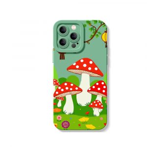 Enchanted Forest Mushrooms Silicone Case for Apple iPhone Series - iPhone 14 Pro Max, Green