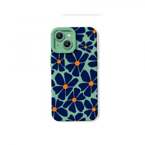 Bold Blossom Midnight: Silicone Case for Apple iPhone Series