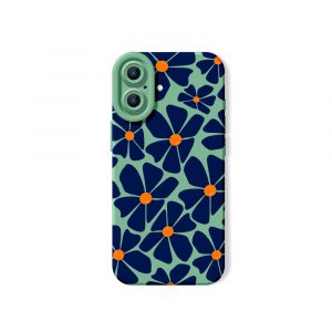 Bold Blossom Midnight: Silicone Case for Apple iPhone Series