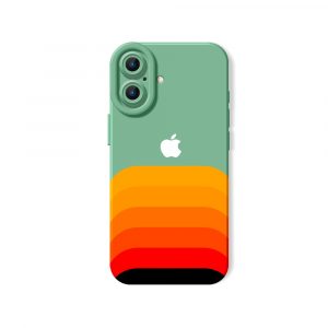 Sunset Waves Gradient Silicone Case for Apple iPhone Series - iPhone 16 Plus, Green