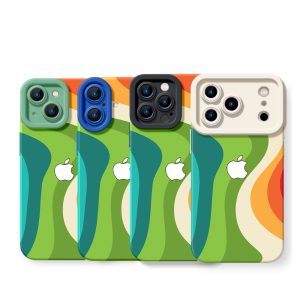 Retro Wave Vibrant Flow Silicone Case for Apple iPhone Series
