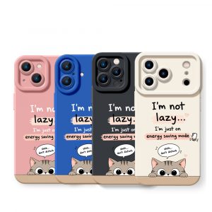 Energy Saving Cat Vibes Silicone Case for Apple iPhone Series