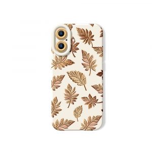 Elegant Autumn Leaf Print Silicone Case for Apple iPhone Series - iPhone 17, White