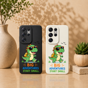 Dino Buddy Adventure Silicone Case for Samsung S25 Ultra