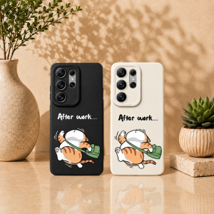 Playful Cat Commute Silicone Case for Samsung S25 Ultra