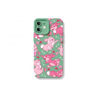 Whimsical Bunny Love Silicone Case for Apple iPhone Series