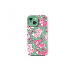 Whimsical Bunny Love Silicone Case for Apple iPhone Series