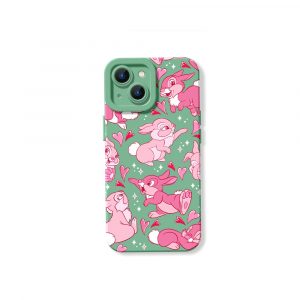 Whimsical Bunny Love Silicone Case for Apple iPhone Series