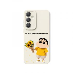 Cheerful Cartoon Sunflower Blossom Silicone Case for Samsung A55 5G