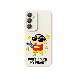 Quirky Cartoon Defender: 'Don't Touch My Phone' Silicone Case for Samsung A55 5G